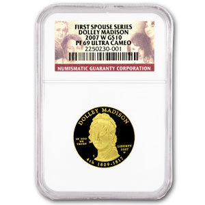 Buy 2007-W 1/2 oz Proof Gold Dolley Madison PF-69 NGC