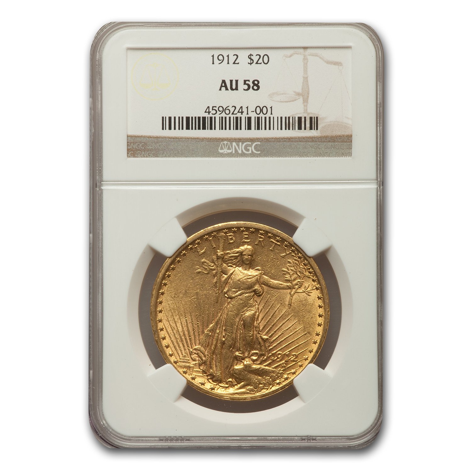 Buy 1912 $20 Saint-Gaudens Gold Double Eagle AU-58 NGC