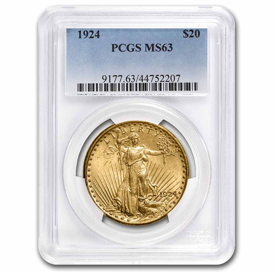 Buy 1924 $20 Saint-Gaudens Gold Double Eagle MS-63 PCGS