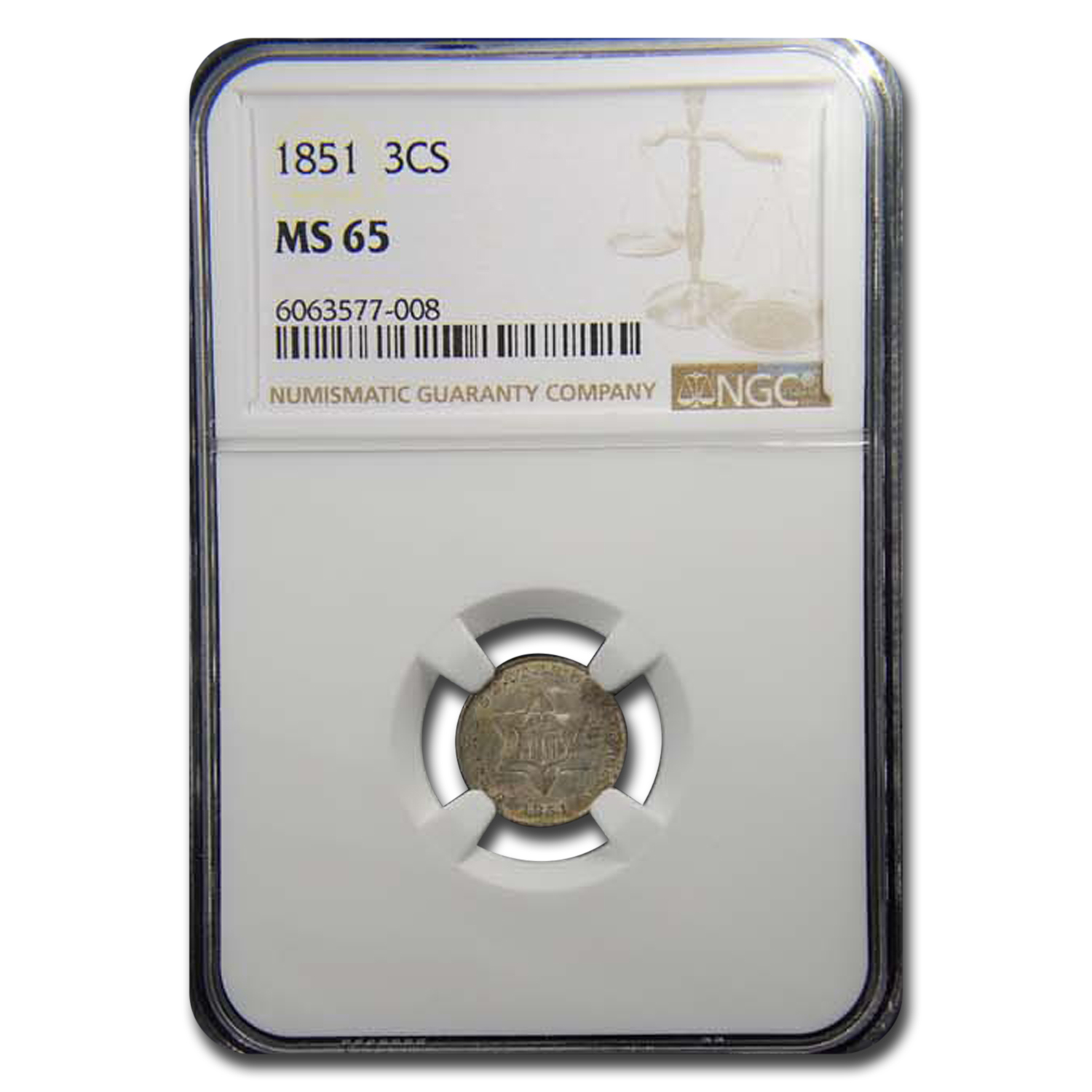 Buy 1851 Three Cent Silver MS-65 NGC