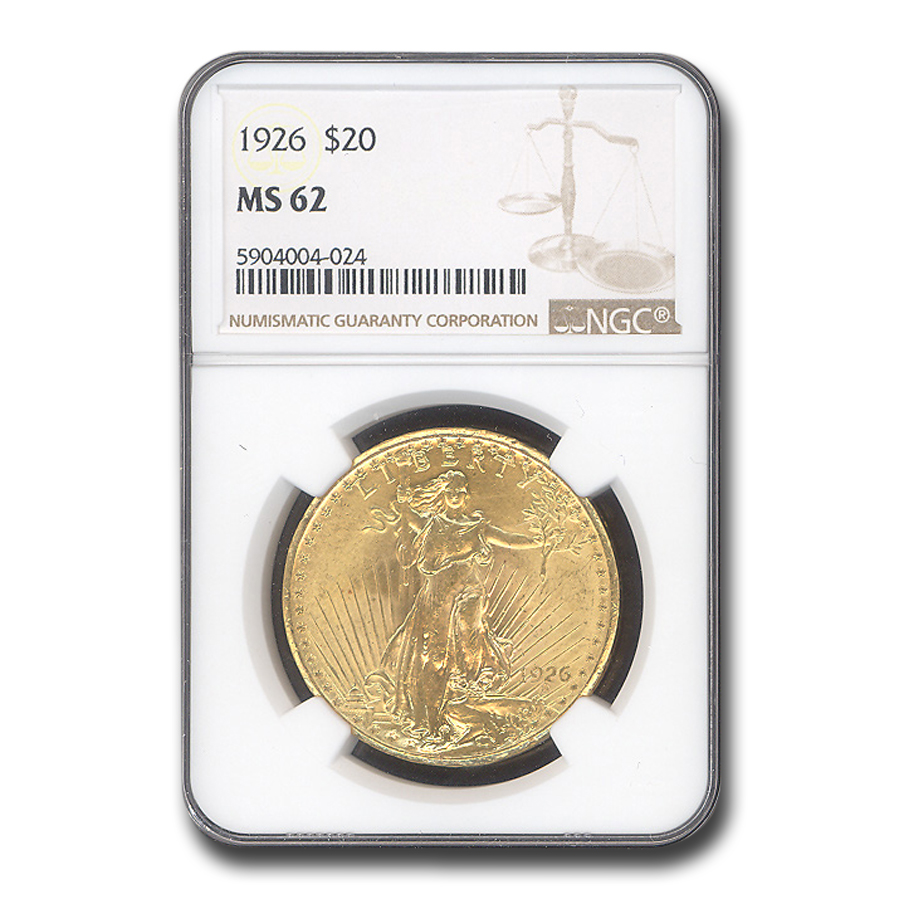 Buy 1926 $20 Saint-Gaudens Gold Double Eagle MS-62 NGC