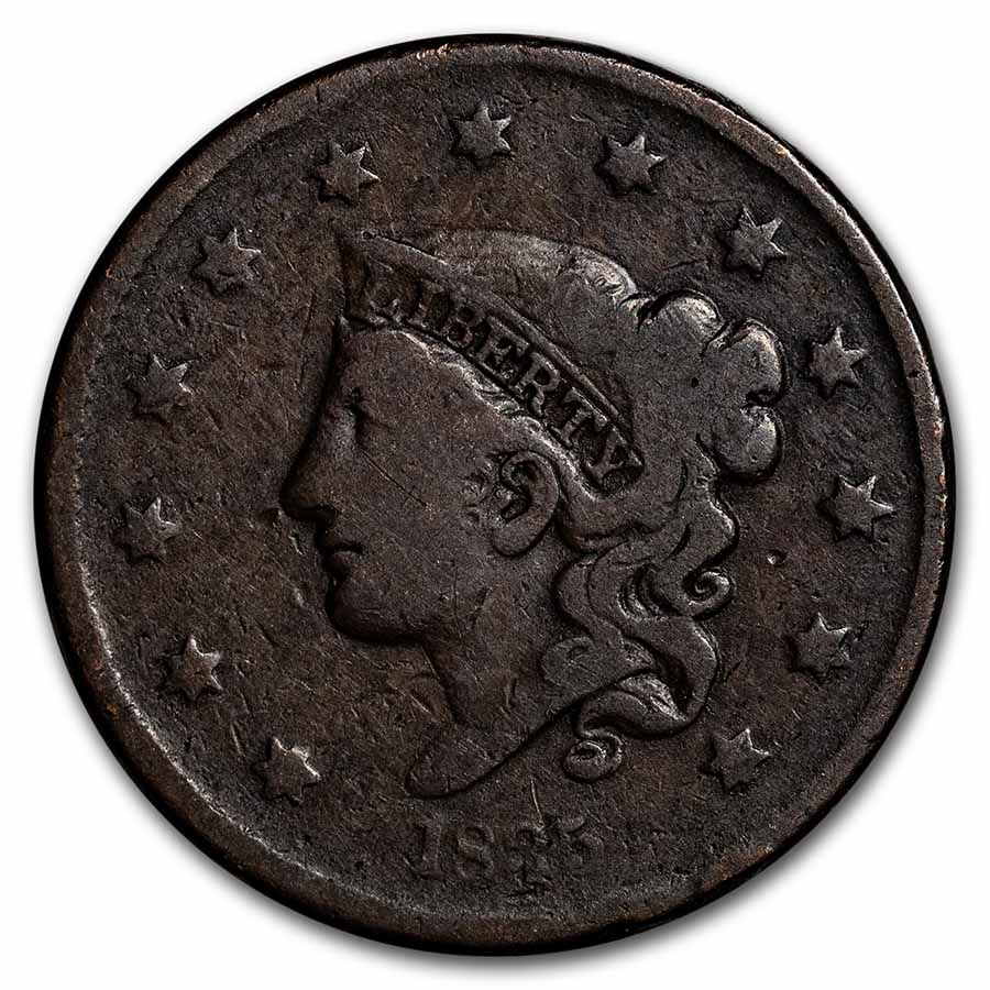 Buy 1835 Large Cent Sm 8 & Stars Fine - Click Image to Close