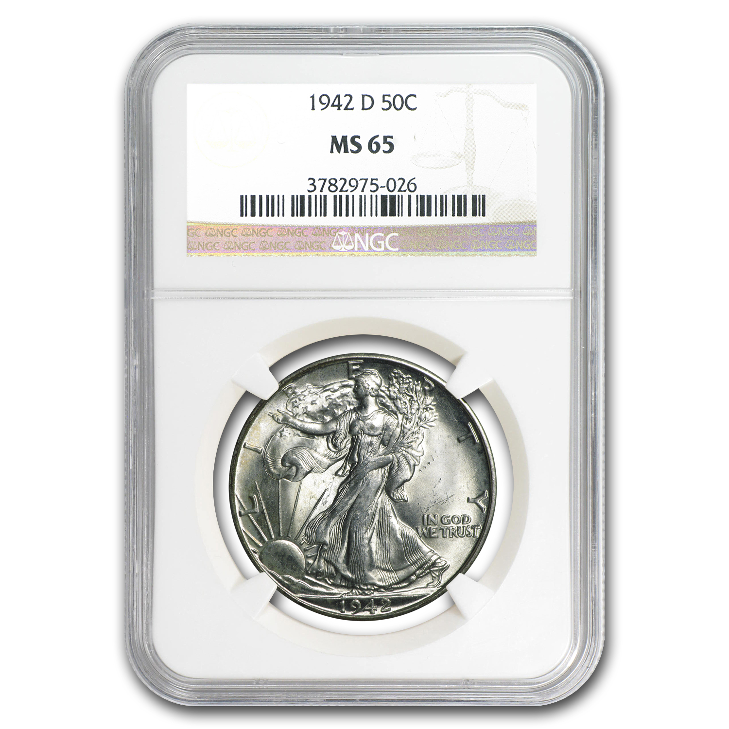 Buy 1942-D Walking Liberty Half Dollar MS-65 NGC