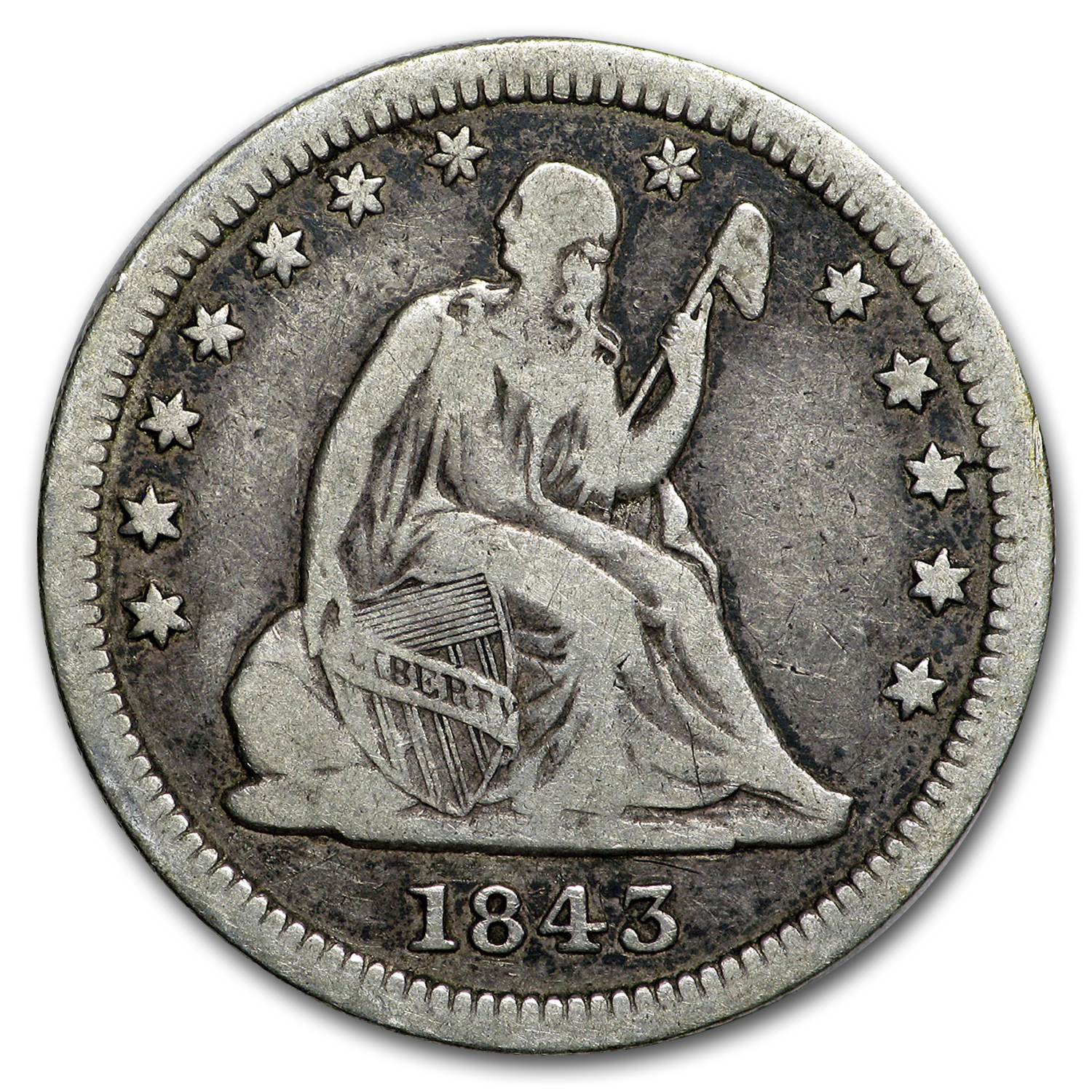 Buy 1843 Liberty Seated Quarter XF