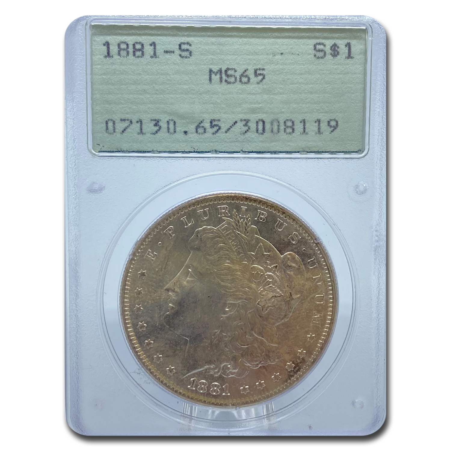 Buy 1881-S Morgan Dollar MS-65 PCGS (Old Rattler Holder)