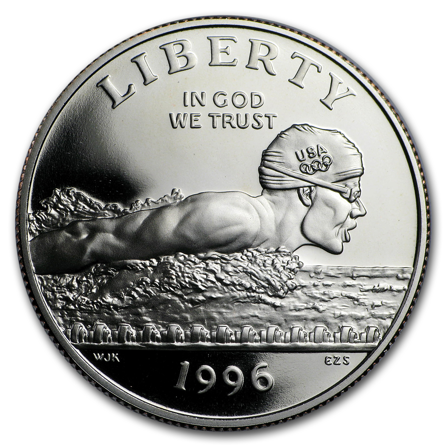 Buy 1996-S Olympics 1/2 Dollar Clad Commem Prf (Swimming, Capsule)
