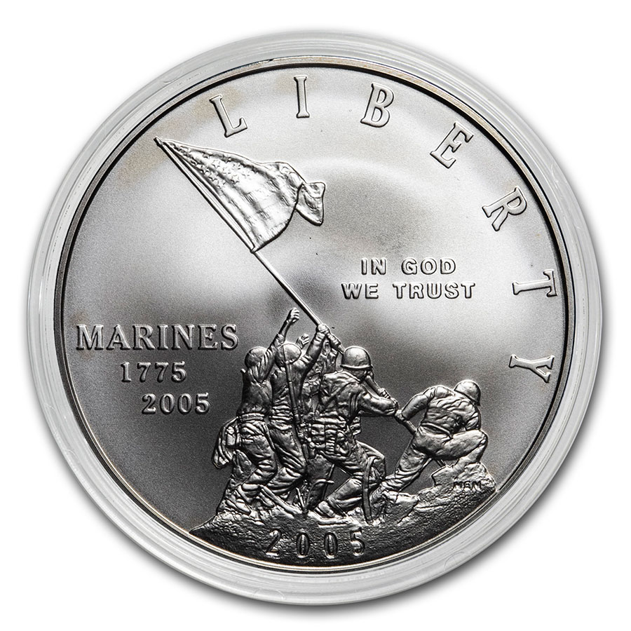 Buy 2005-P Marine Corps 230th Anniv $1 Silver BU (Capsule Only)