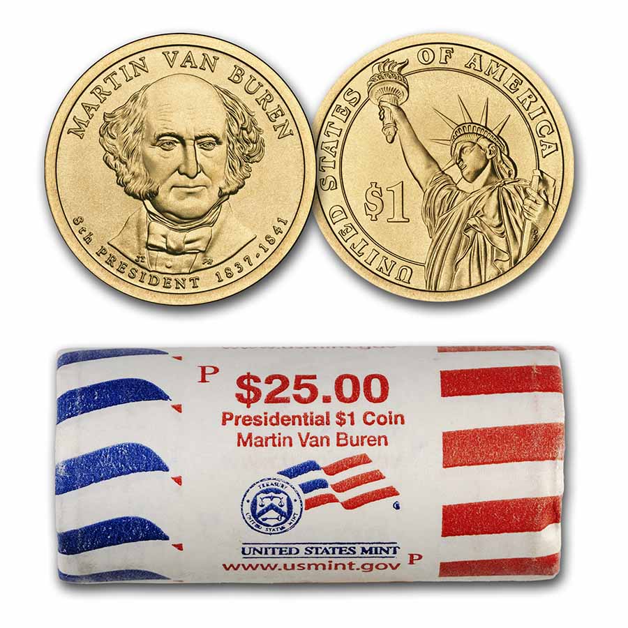 Buy 2008-P Martin Van Buren 25-Coin Presidential Dollar Roll