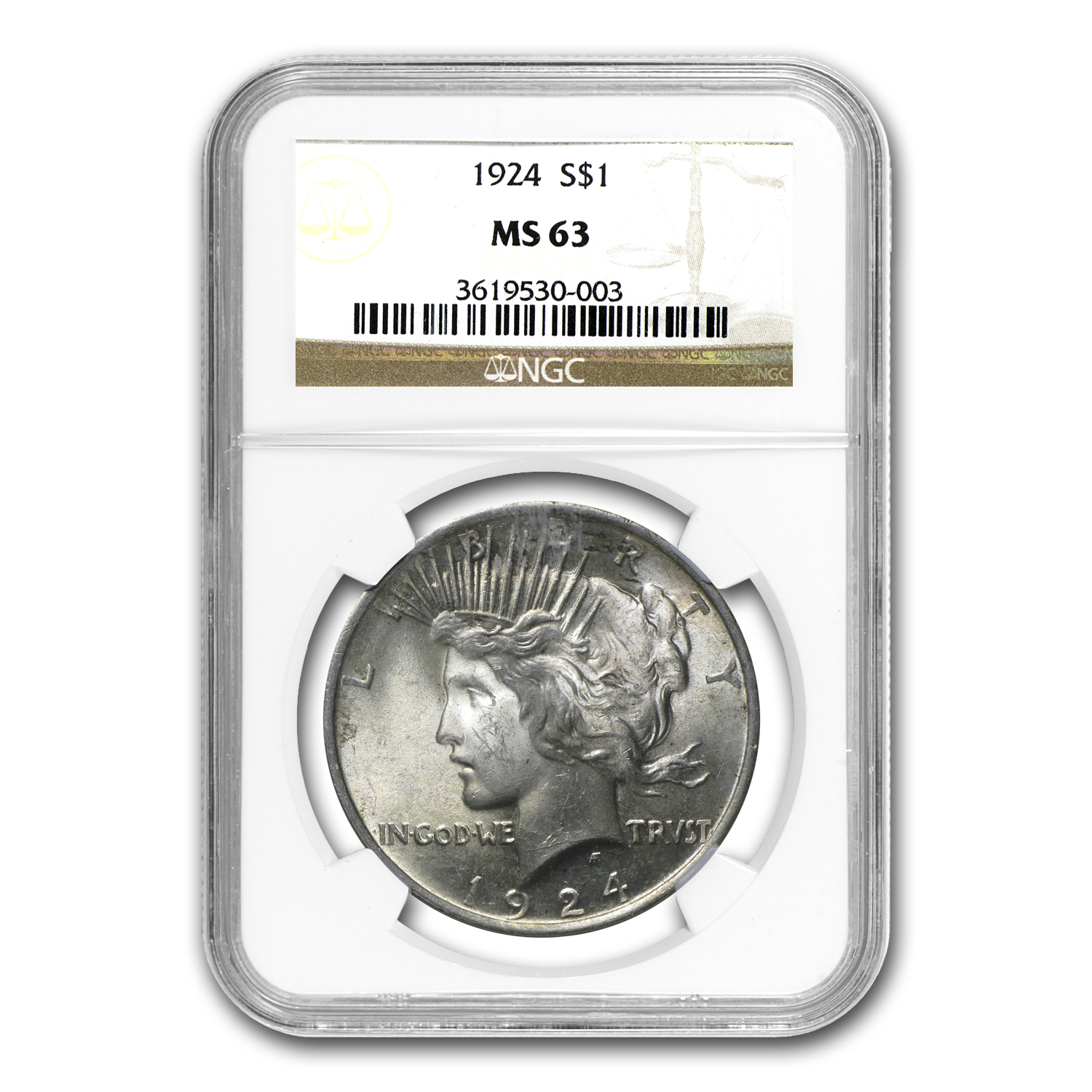 Buy 1924 Peace Dollar MS-63 NGC - Click Image to Close