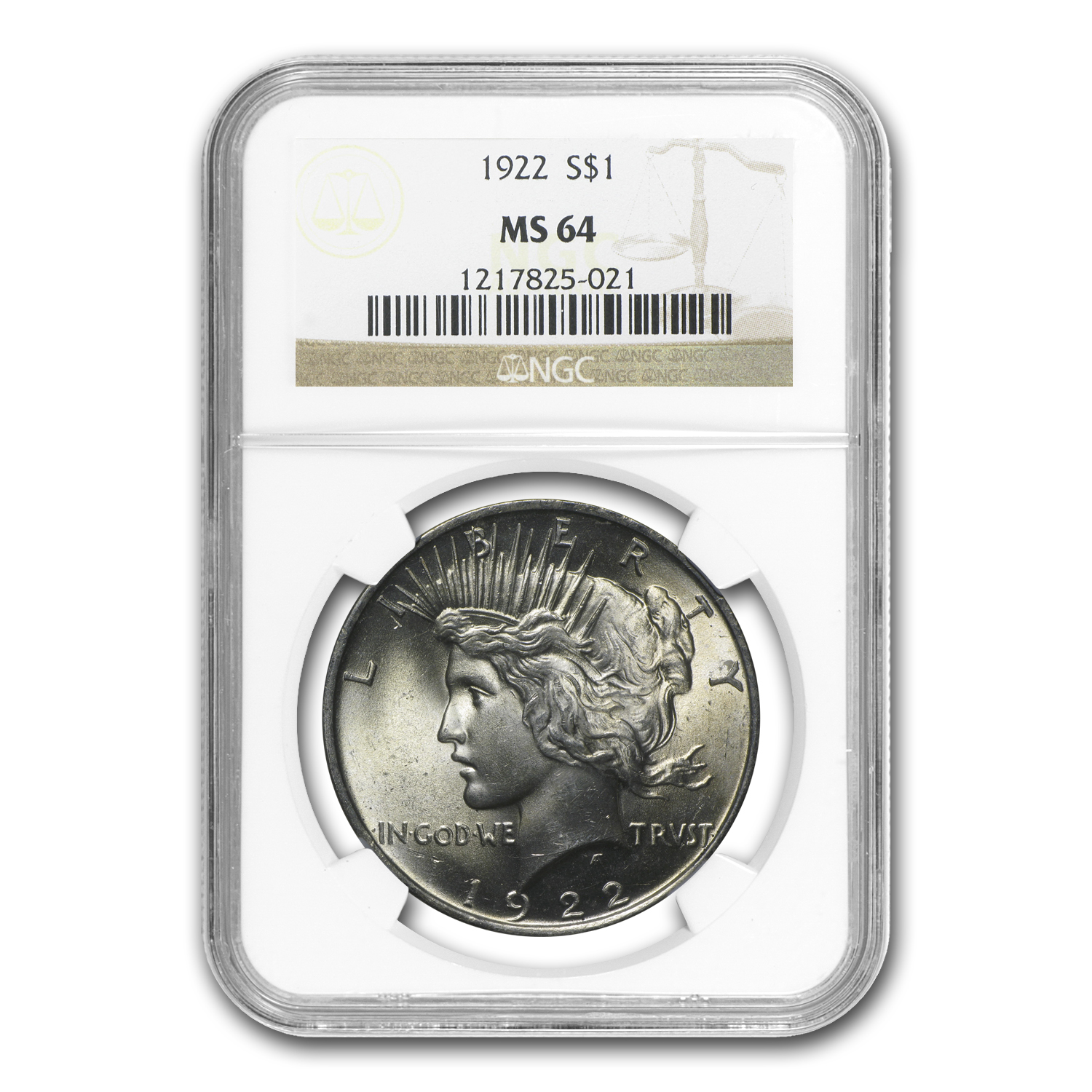 Buy 1922 Peace Dollar MS-64 NGC - Click Image to Close