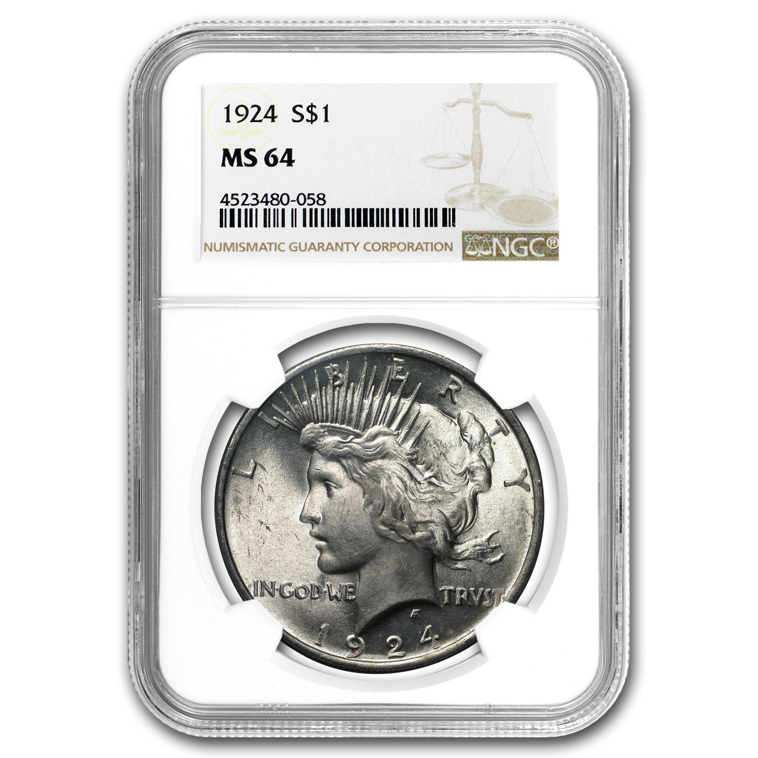 Buy 1924 Peace Dollar MS-64 NGC