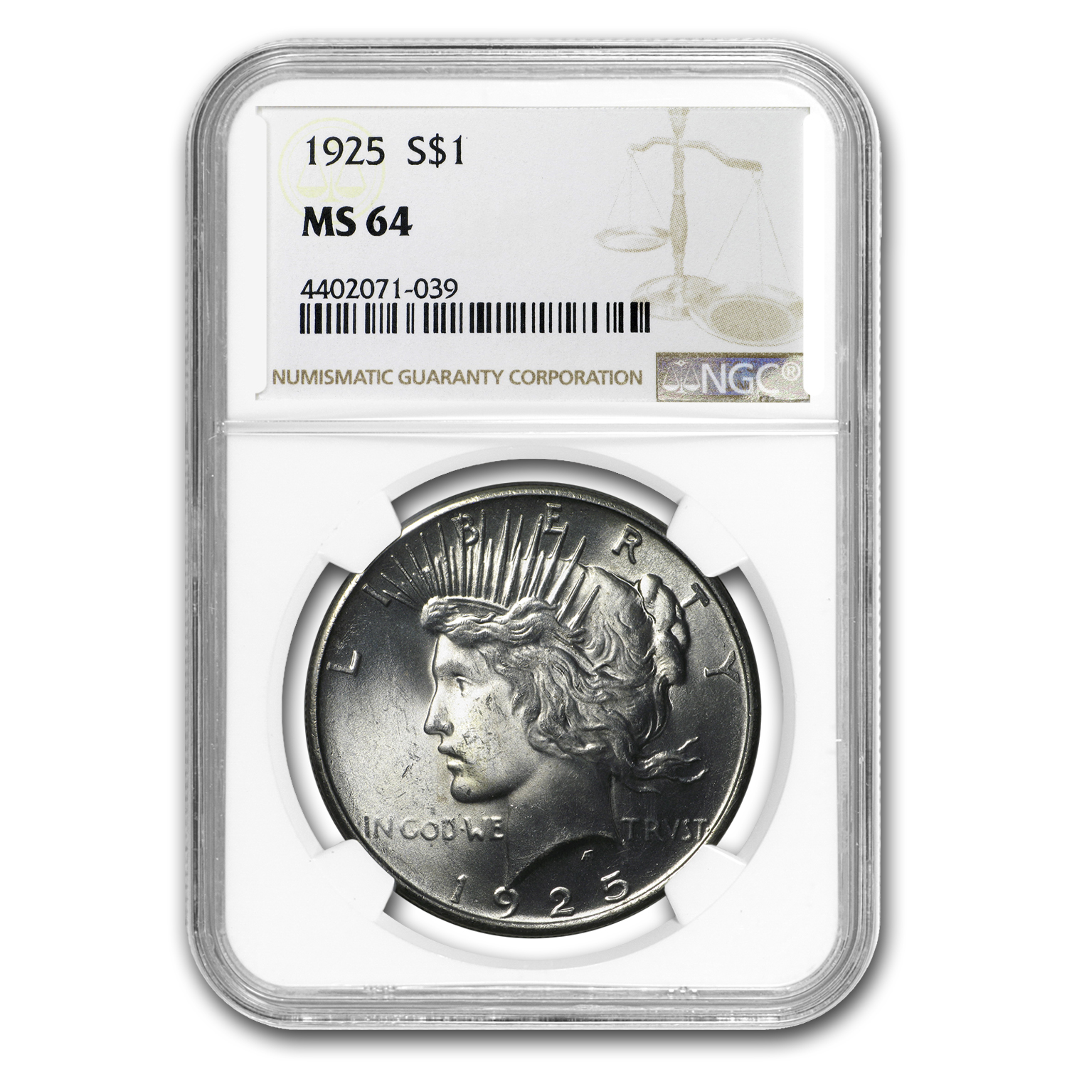 Buy 1925 Peace Dollar MS-64 NGC