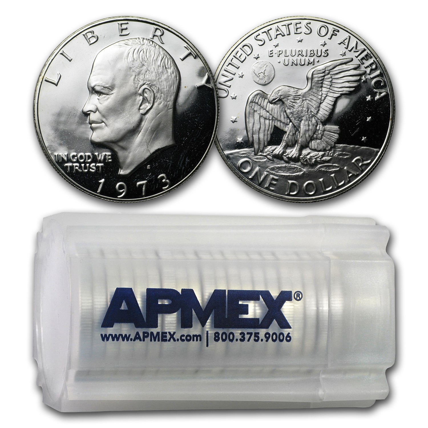 Buy 1973-S 40% Silver Eisenhower Dollar 20-Coin Roll Proof