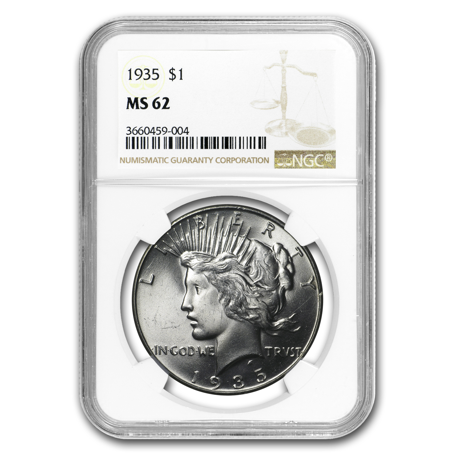 Buy 1935 Peace Dollar MS-62 NGC