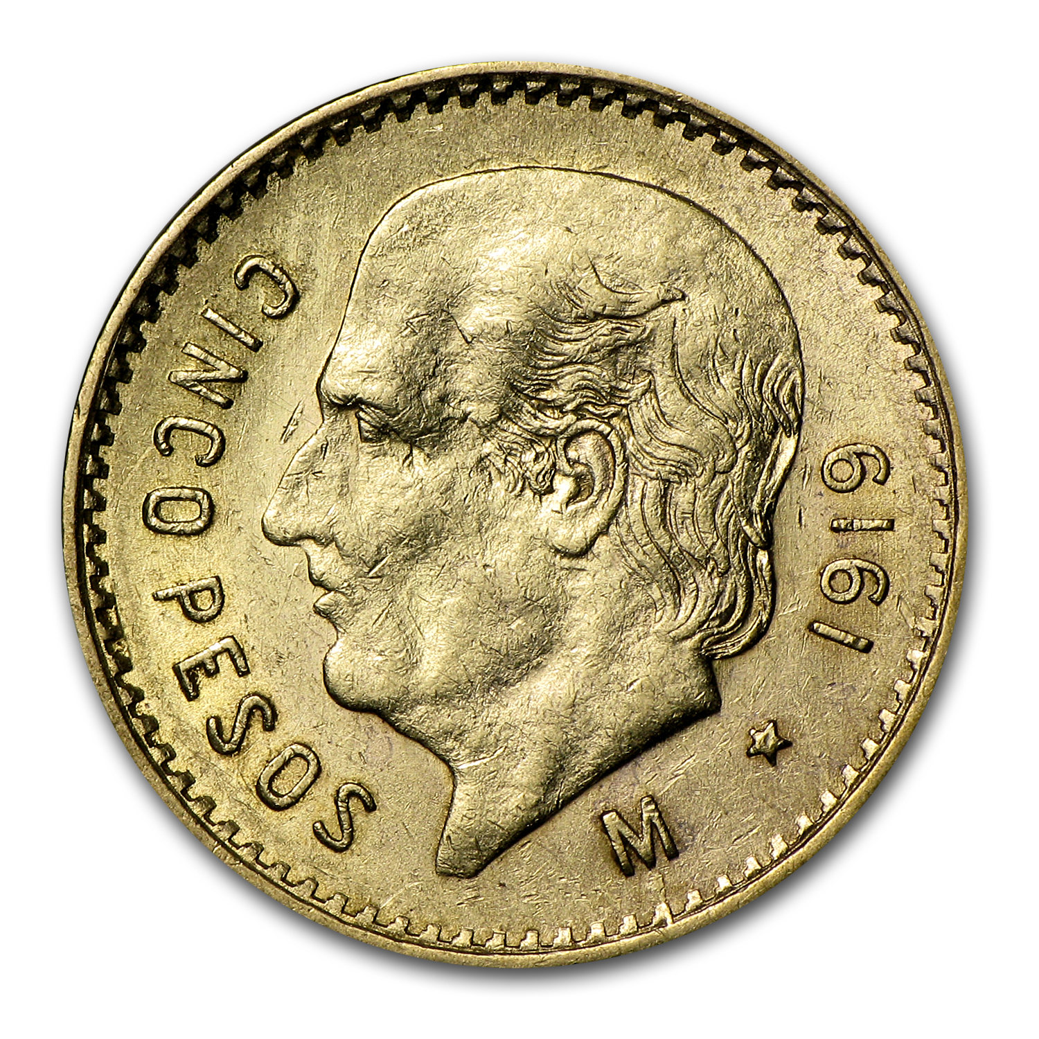 Buy 1919 Mexico Gold 5 Pesos AU