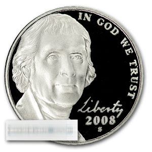 Buy 2008-S Jefferson Nickel 40-Coin Roll Proof