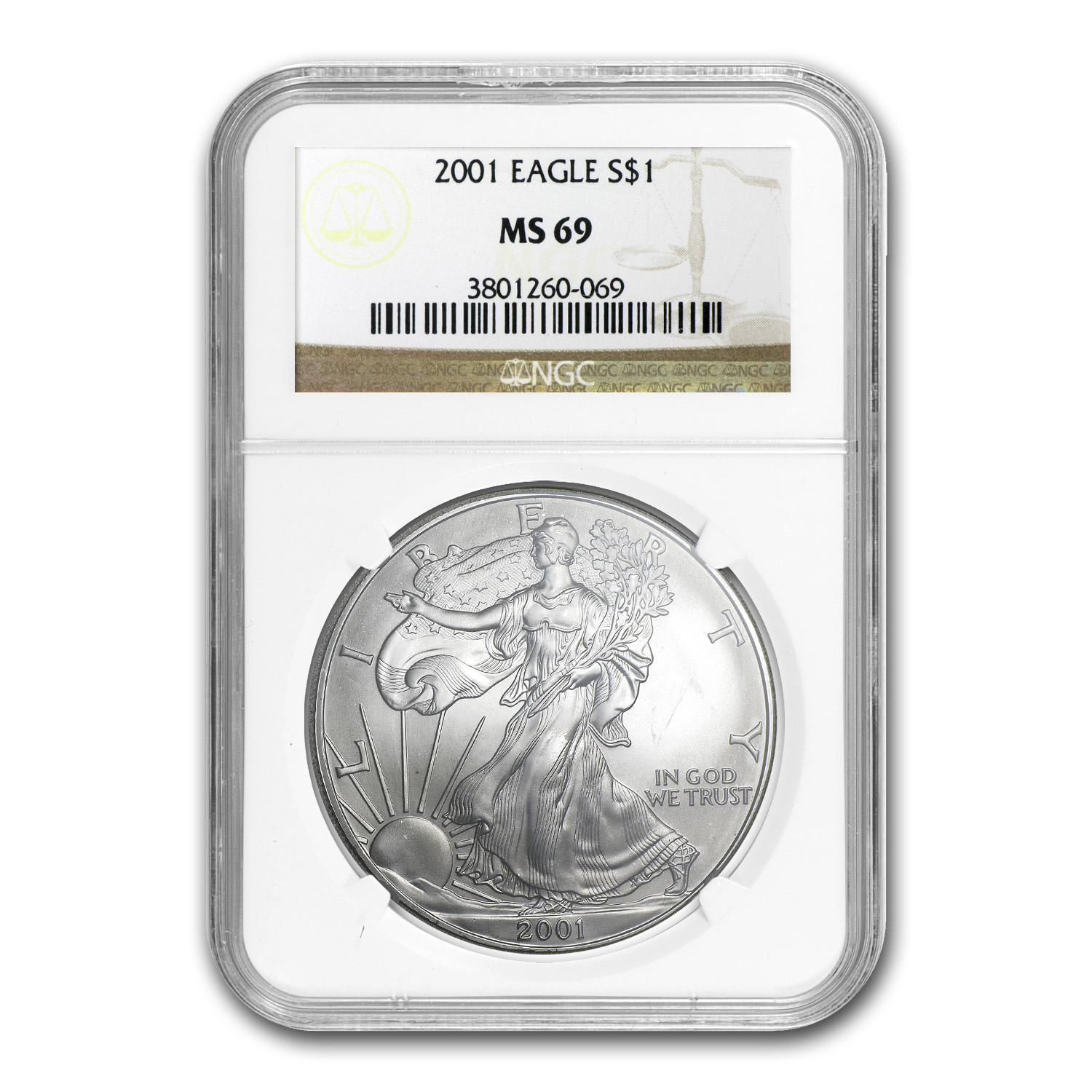 Buy 2001 American Silver Eagle MS-69 NGC