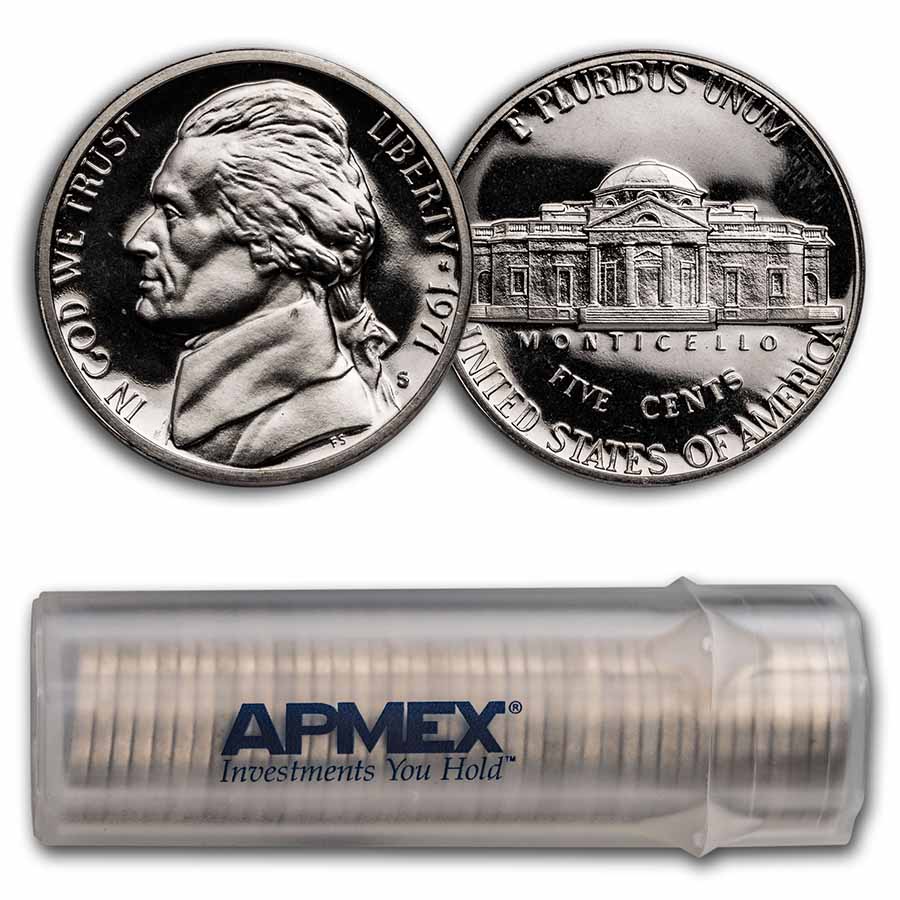 Buy 1971-S Jefferson Nickel 40-Coin Roll Proof