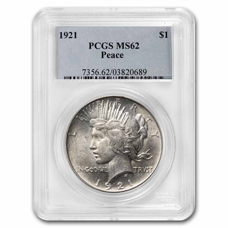 Buy 1921 Peace Dollar MS-62 PCGS