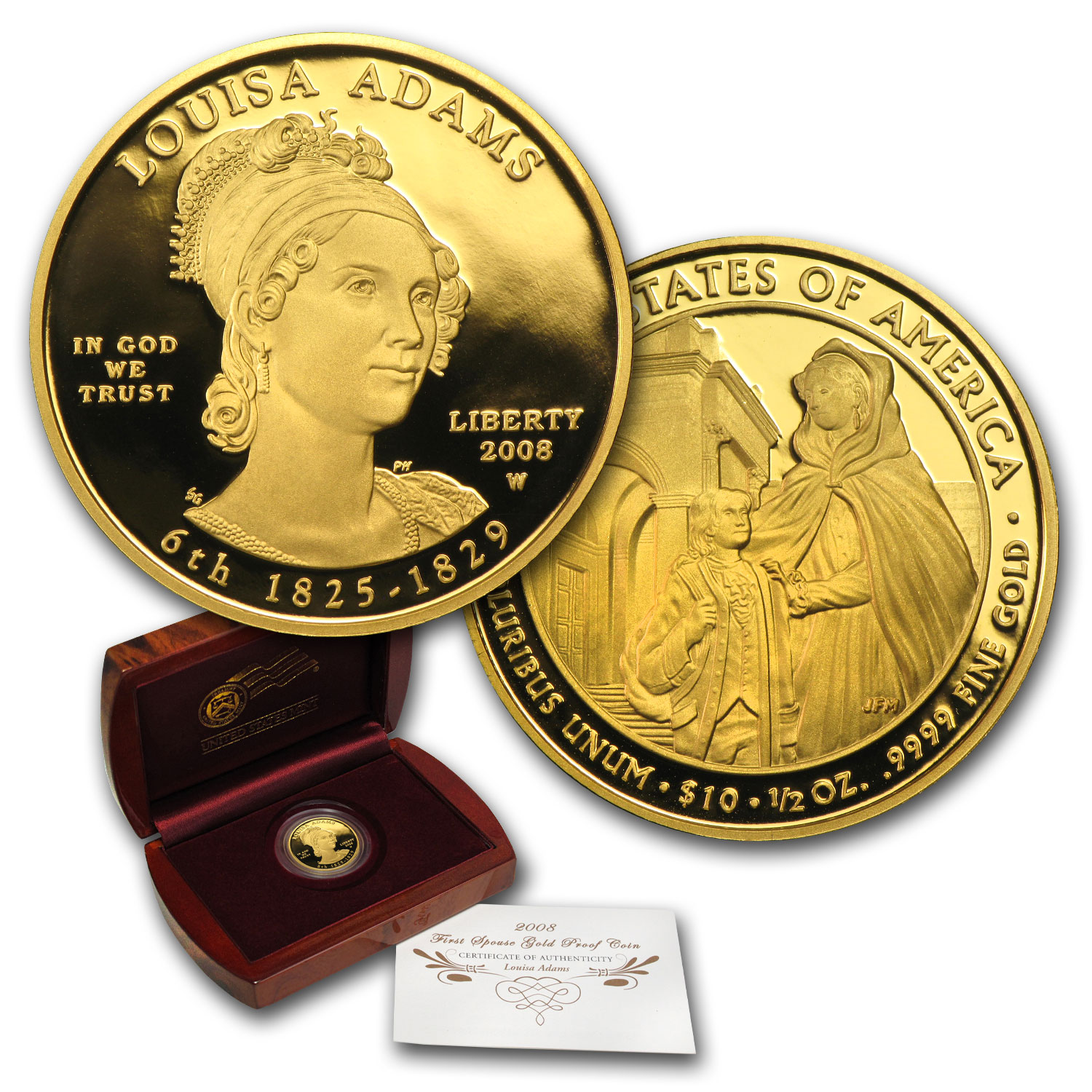 Buy 2008-W 1/2 oz Proof Gold Louisa Adams (w/Box & COA)