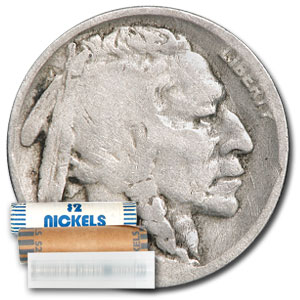 Buy 1920 Buffalo Nickel 40-Coin Roll Avg Circ