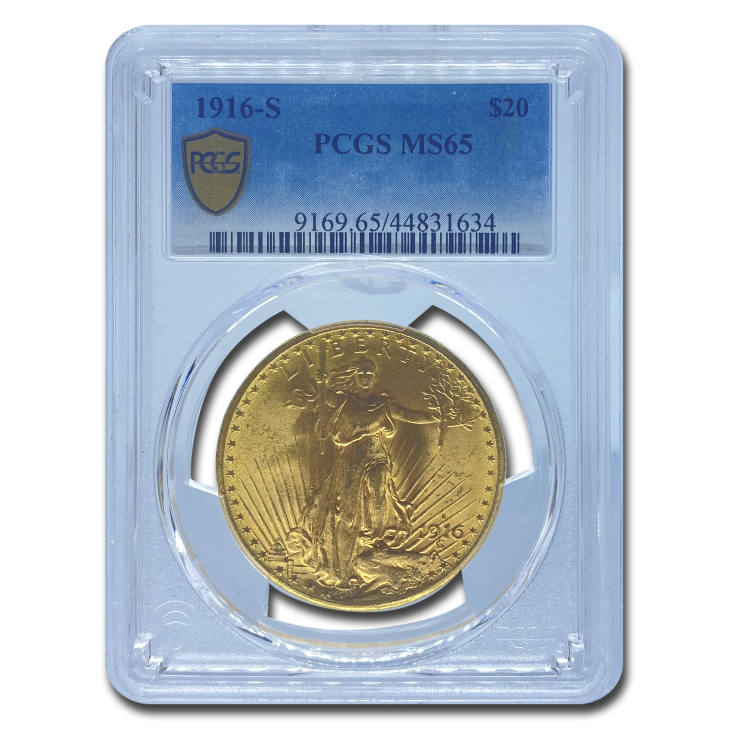 Buy 1916-S $20 Saint-Gaudens Gold Double Eagle MS-65 PCGS