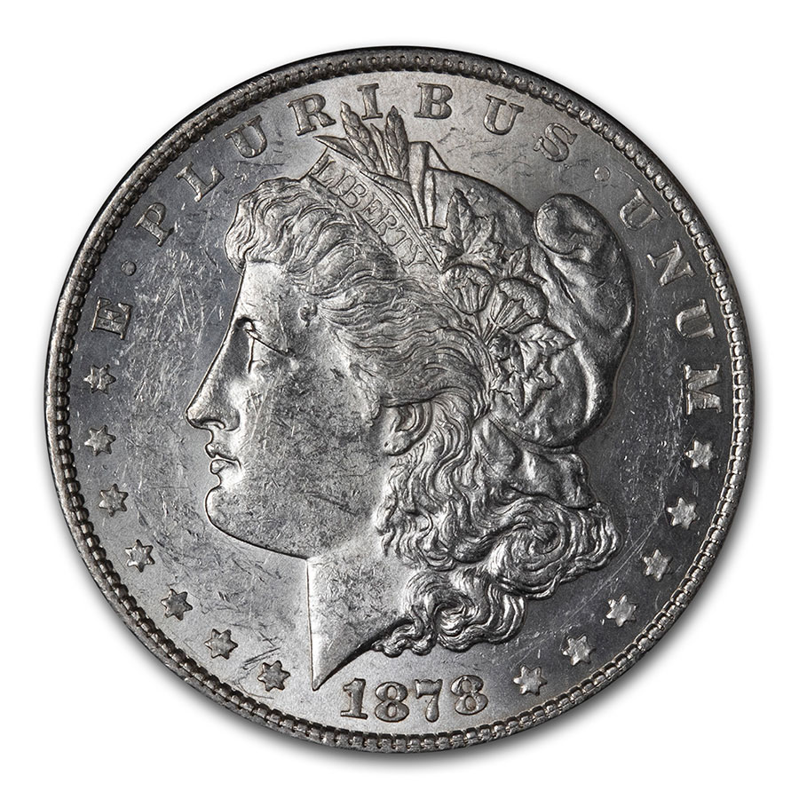 Buy 1878 Morgan Dollar 8 Tailfeathers AU-58 - Click Image to Close