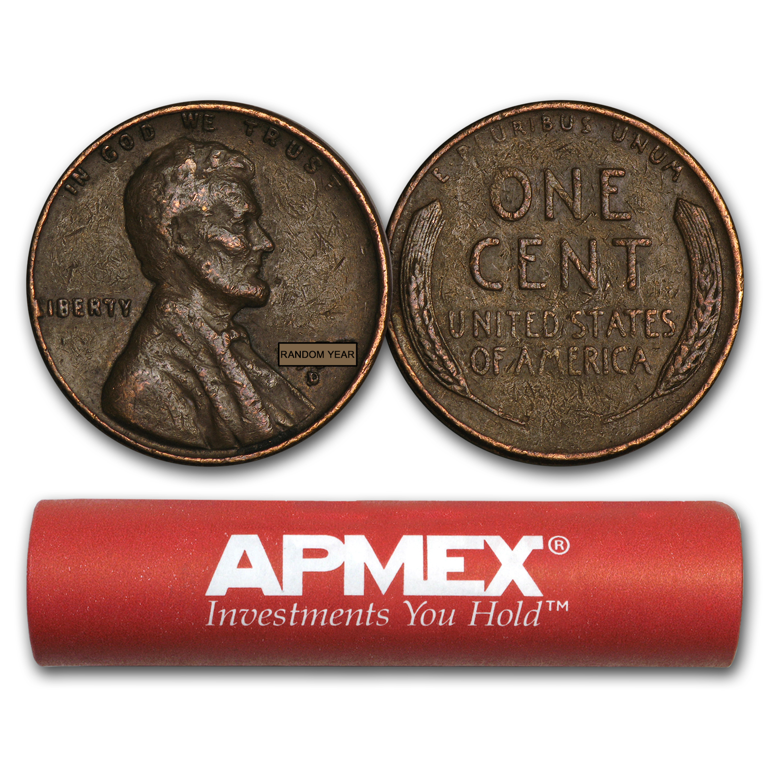 Buy 1909-1958 Wheat Cent 50-Count Roll Avg Circ