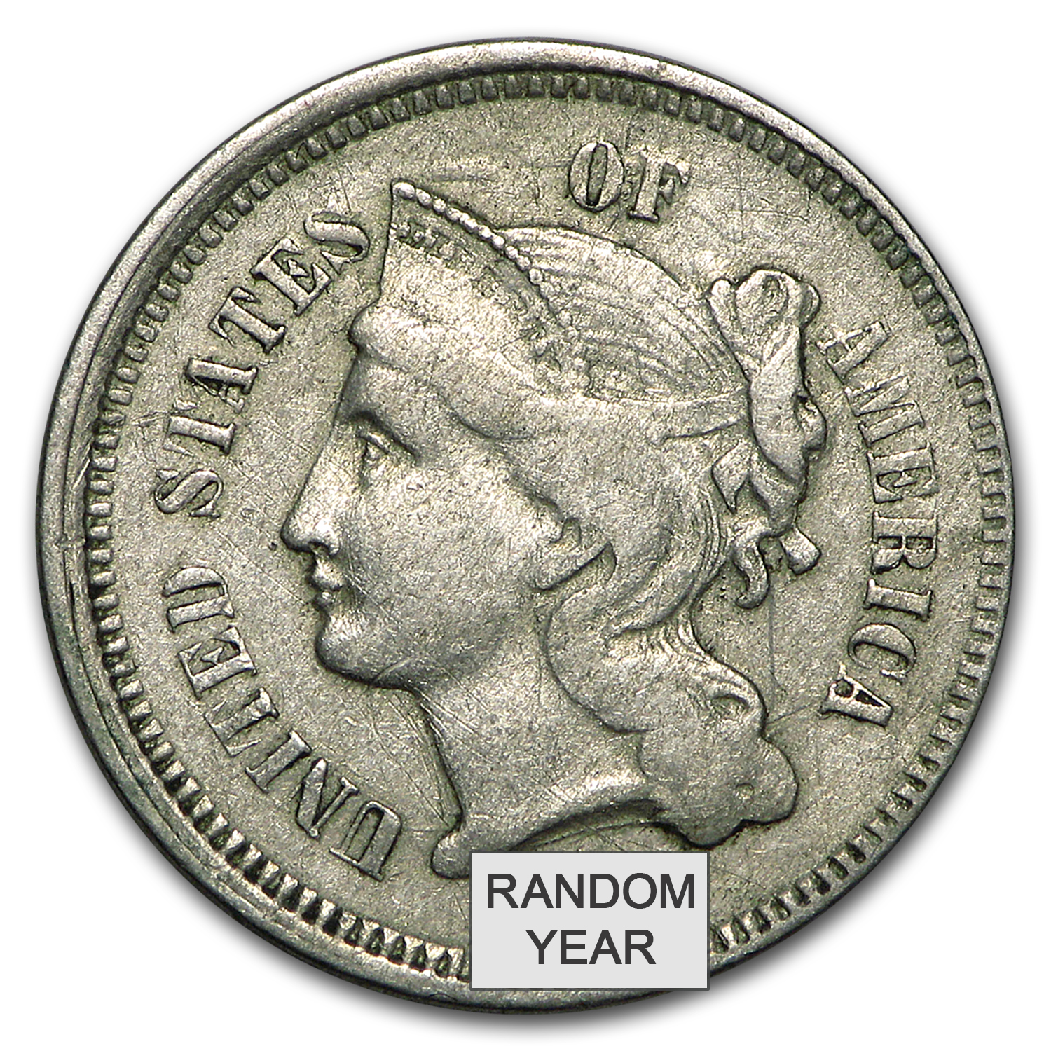 Buy 1865-1889 3 Cent Nickels Avg Circ - Click Image to Close