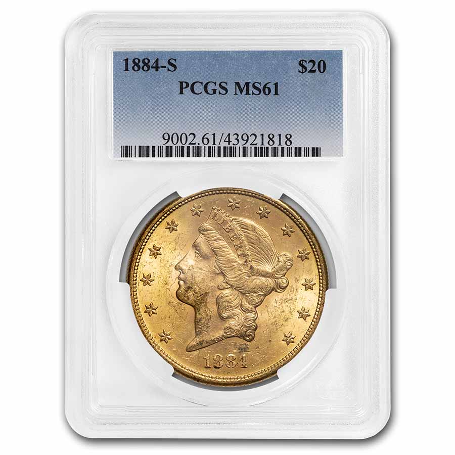 Buy 1884-S $20 Liberty Gold Double Eagle MS-61 PCGS