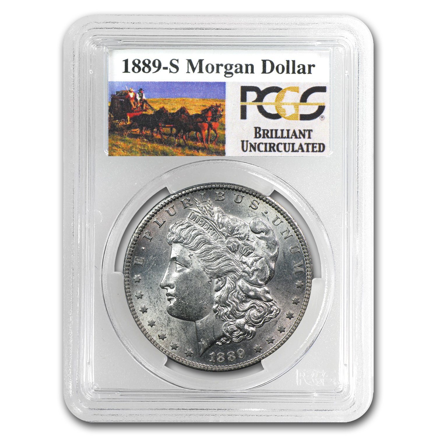 Buy 1889-S Stage Coach Silver Dollar BU PCGS