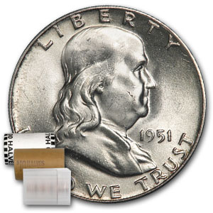 Buy 1951 Franklin Half Dollar 20-Coin Roll AU