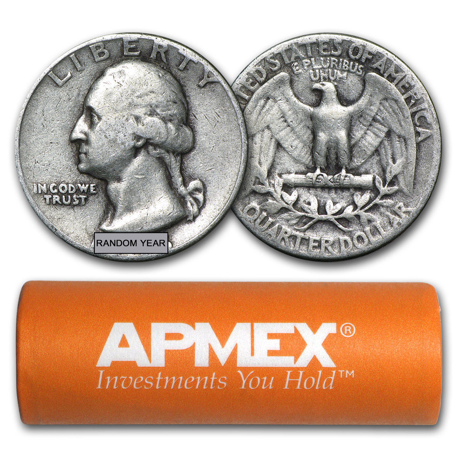 Buy 90% Silver Washington Quarters 40-Coin Roll Avg Circ