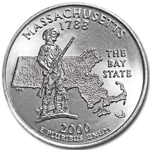 Buy 2000-D Massachusetts State Quarter BU - Click Image to Close