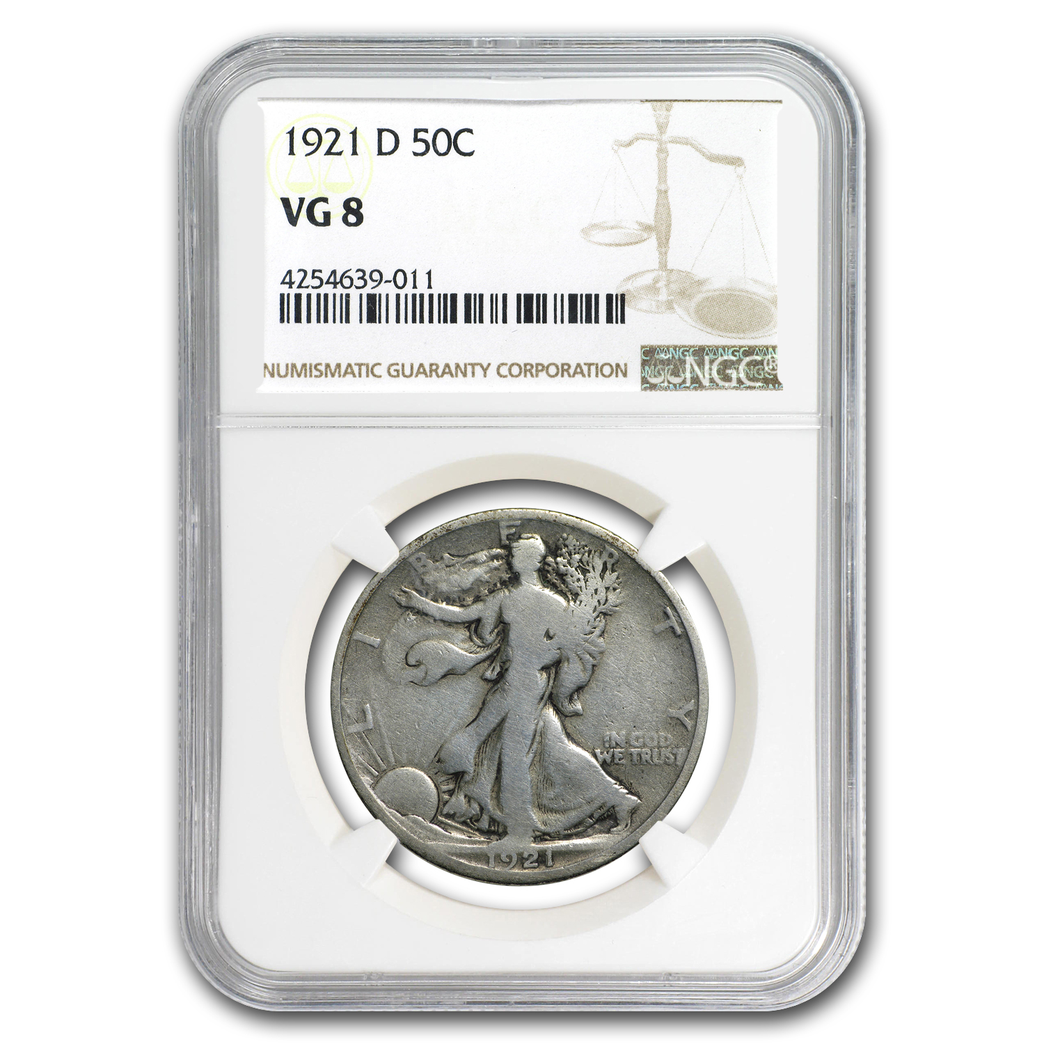 Buy 1921-D Walking Liberty Half Dollar VG-8 NGC