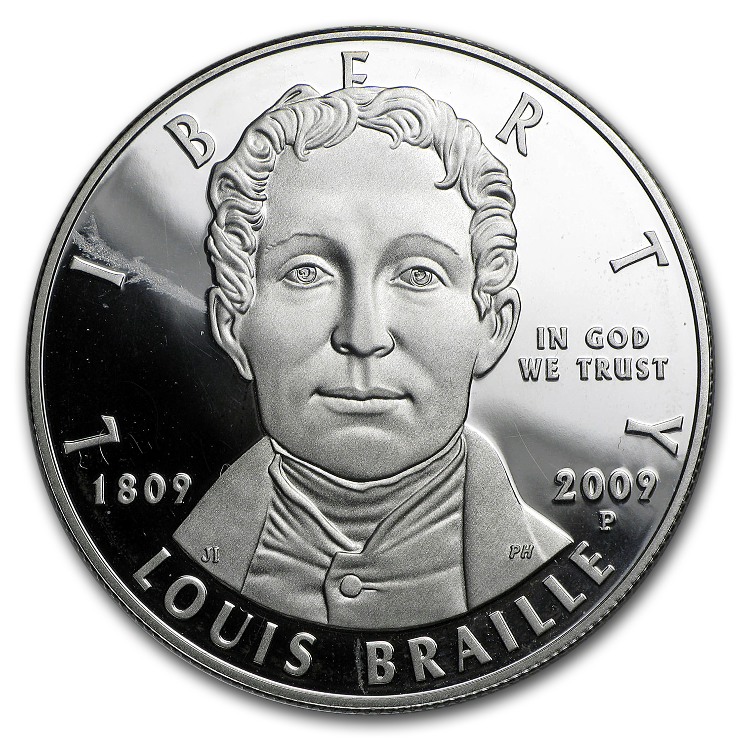 Buy 2009-P Louis Braille $1 Silver Commem Proof (w/Box & COA)