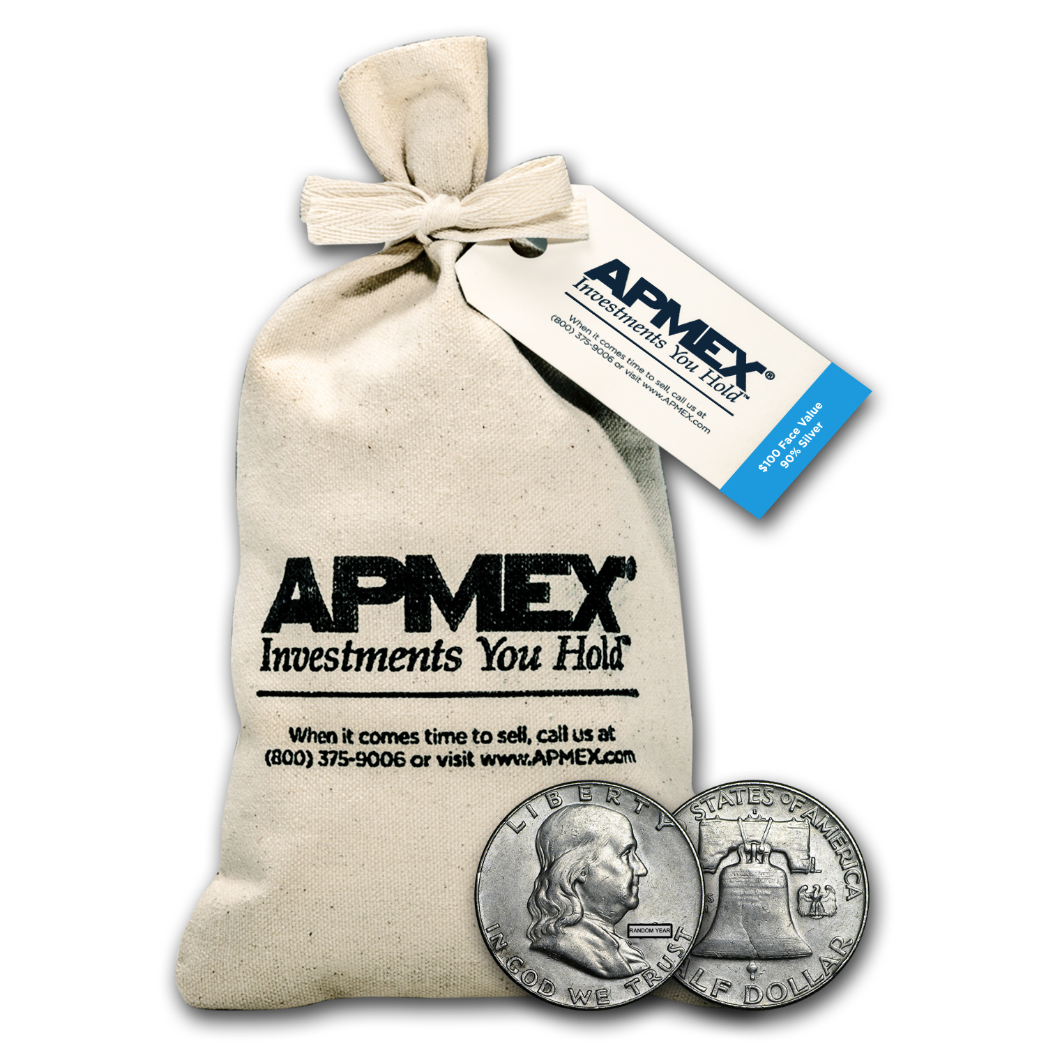 Buy 90% Silver Franklin Half Dollars $100 Face Value Bag Avg Circ