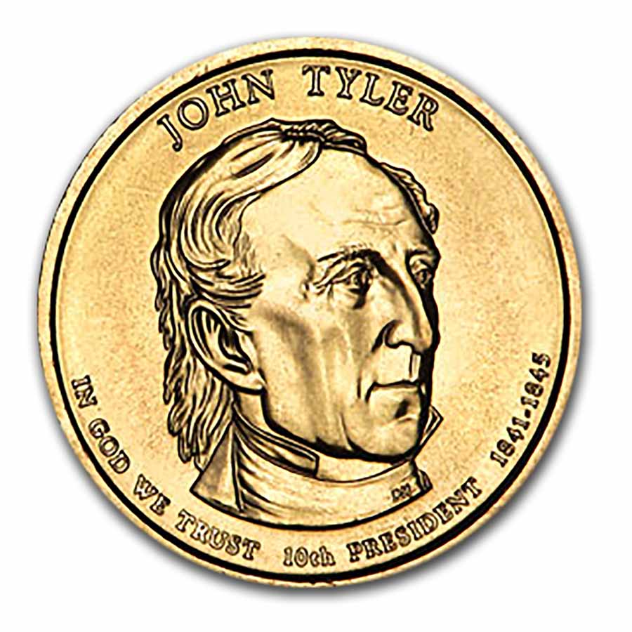 Buy 2009-D John Tyler Presidential Dollar BU - Click Image to Close