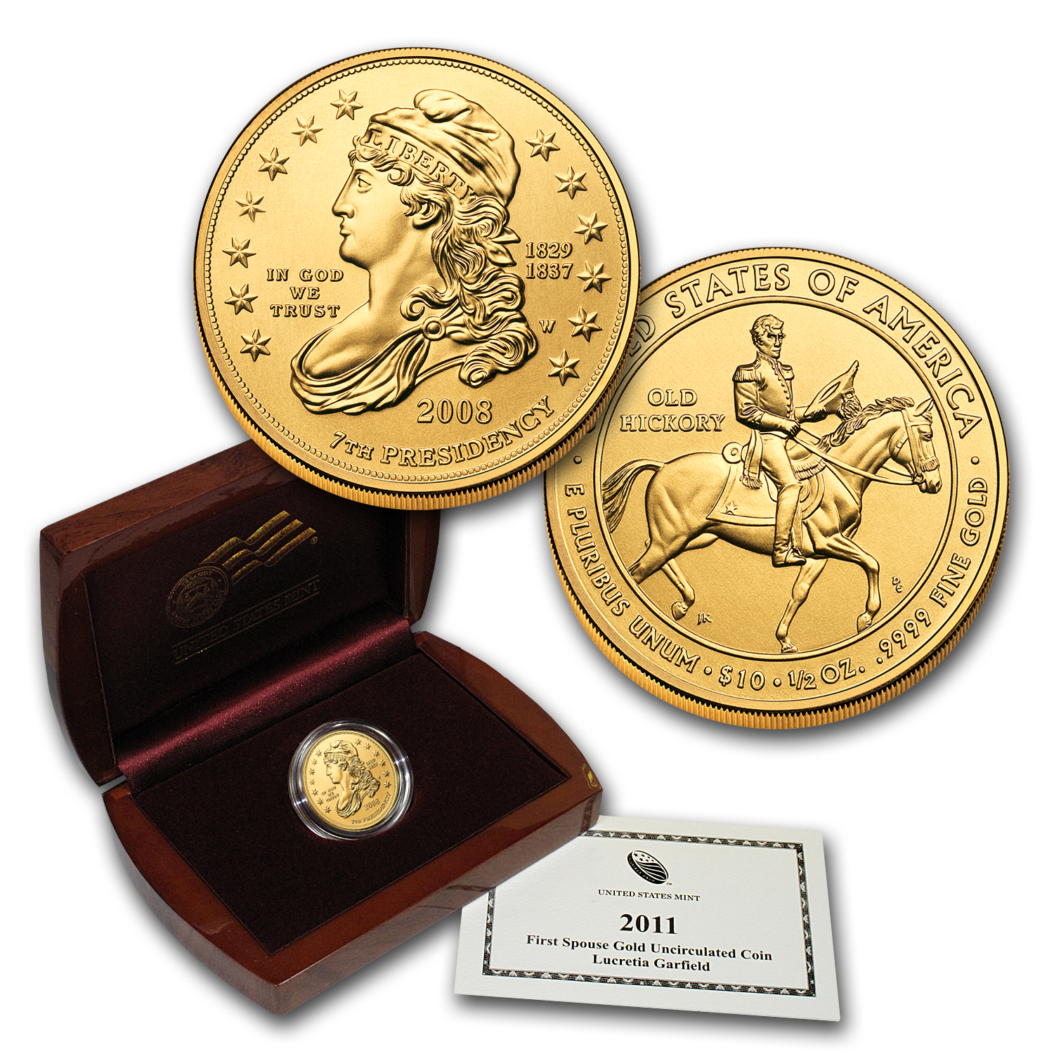 Buy 2008-W 1/2 oz Gold Jackson's Liberty BU (w/Box & COA)