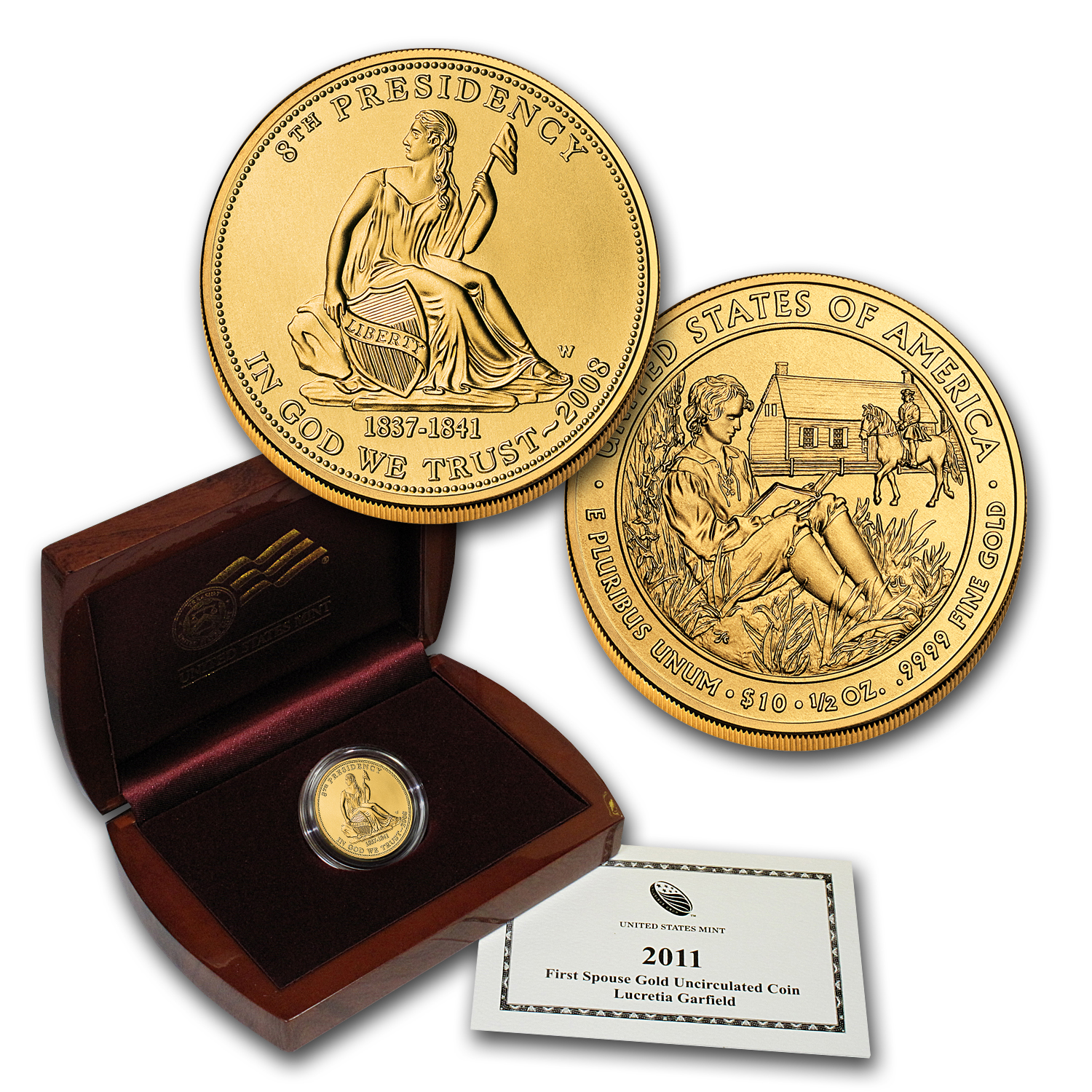 Buy 2008-W 1/2 oz Gold Van Buren's Liberty BU (w/Box & COA)