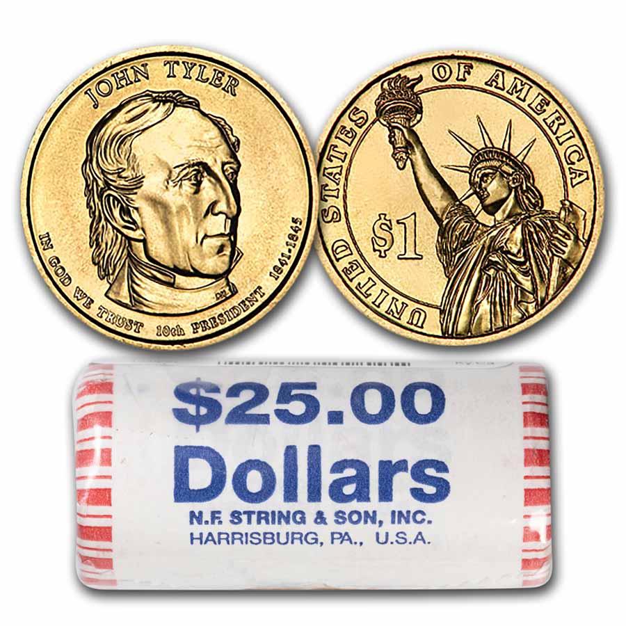 Shop 25-Coin 2009-P John Tyler Presidential Dollar Roll
