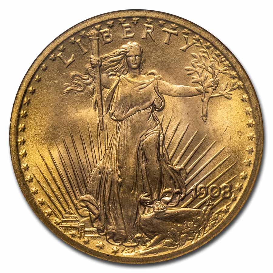 Buy 1908 $20 Saint-Gaudens Gold No Motto MS-66 NGC - Click Image to Close