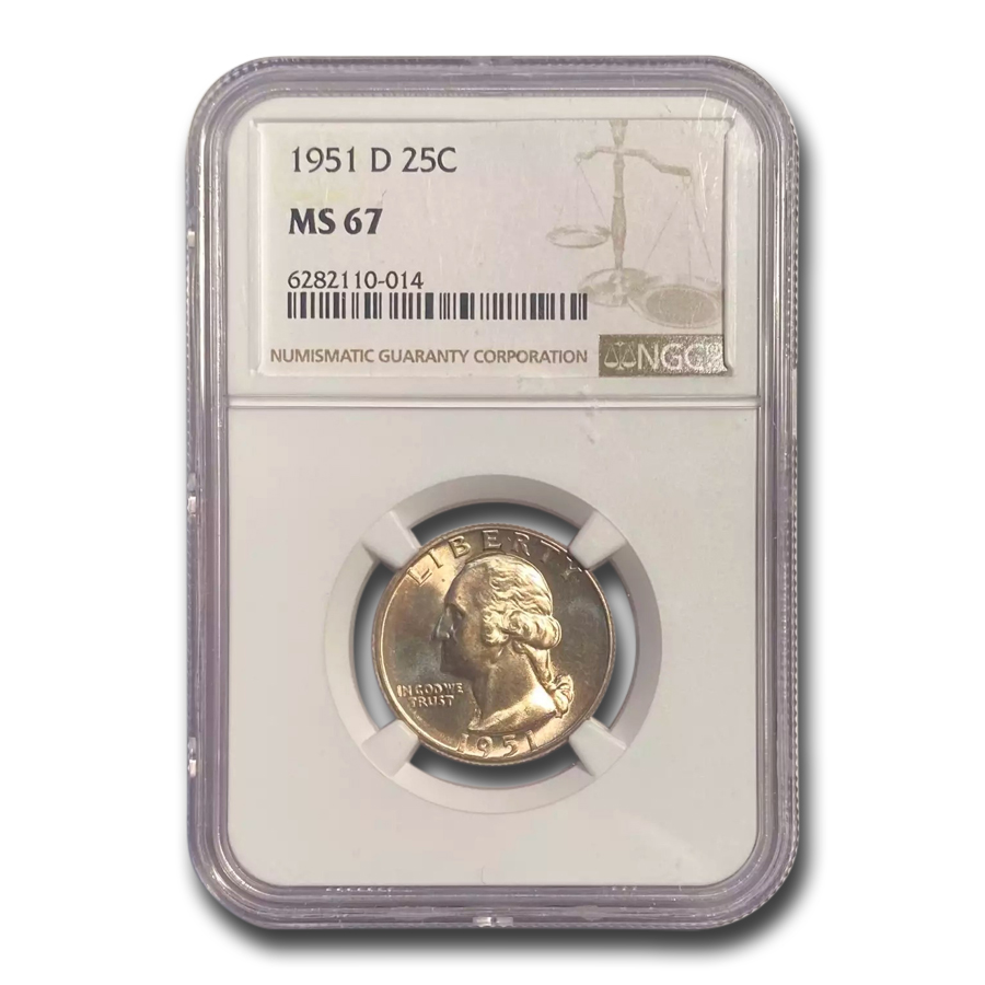 Buy 1951-D Washington Quarter MS-67 NGC