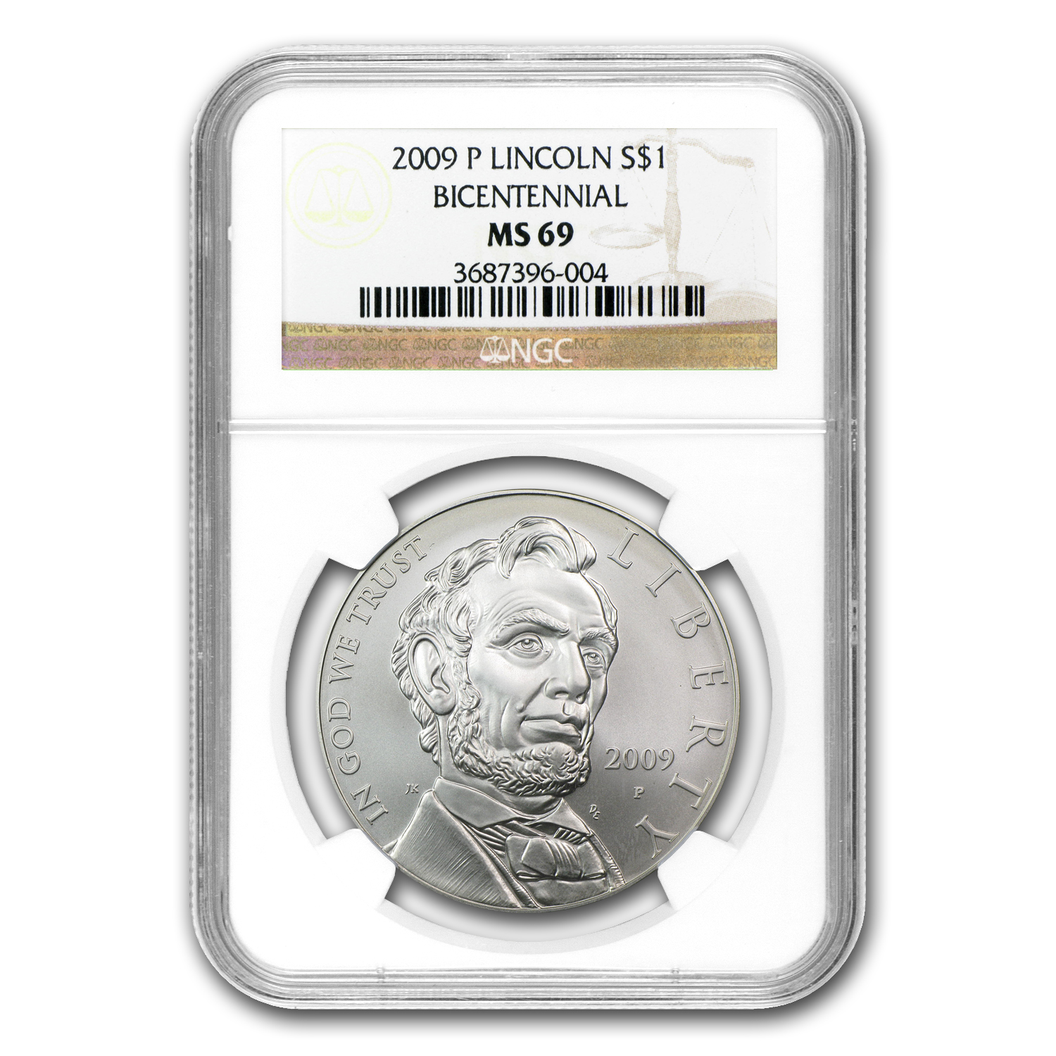 Buy 2009-P Abraham Lincoln $1 Silver Commem MS-69 NGC