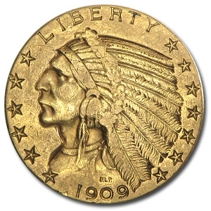 Buy 1909-S $5 Indian Gold Half Eagle XF