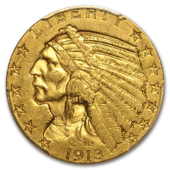 Buy 1913-S $5 Indian Gold Half Eagle AU - Click Image to Close