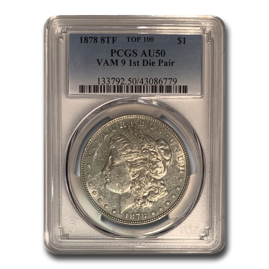 Buy 1878 Morgan Dollar 8 TF AU-50 PCGS (VAM-9, Top-100)