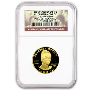 Buy 2008-W 1/2 oz Proof Gold Elizabeth Monroe PF-69 NGC