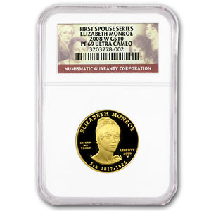 Buy 2008-W 1/2 oz Proof Gold Elizabeth Monroe PF-69 NGC - Click Image to Close