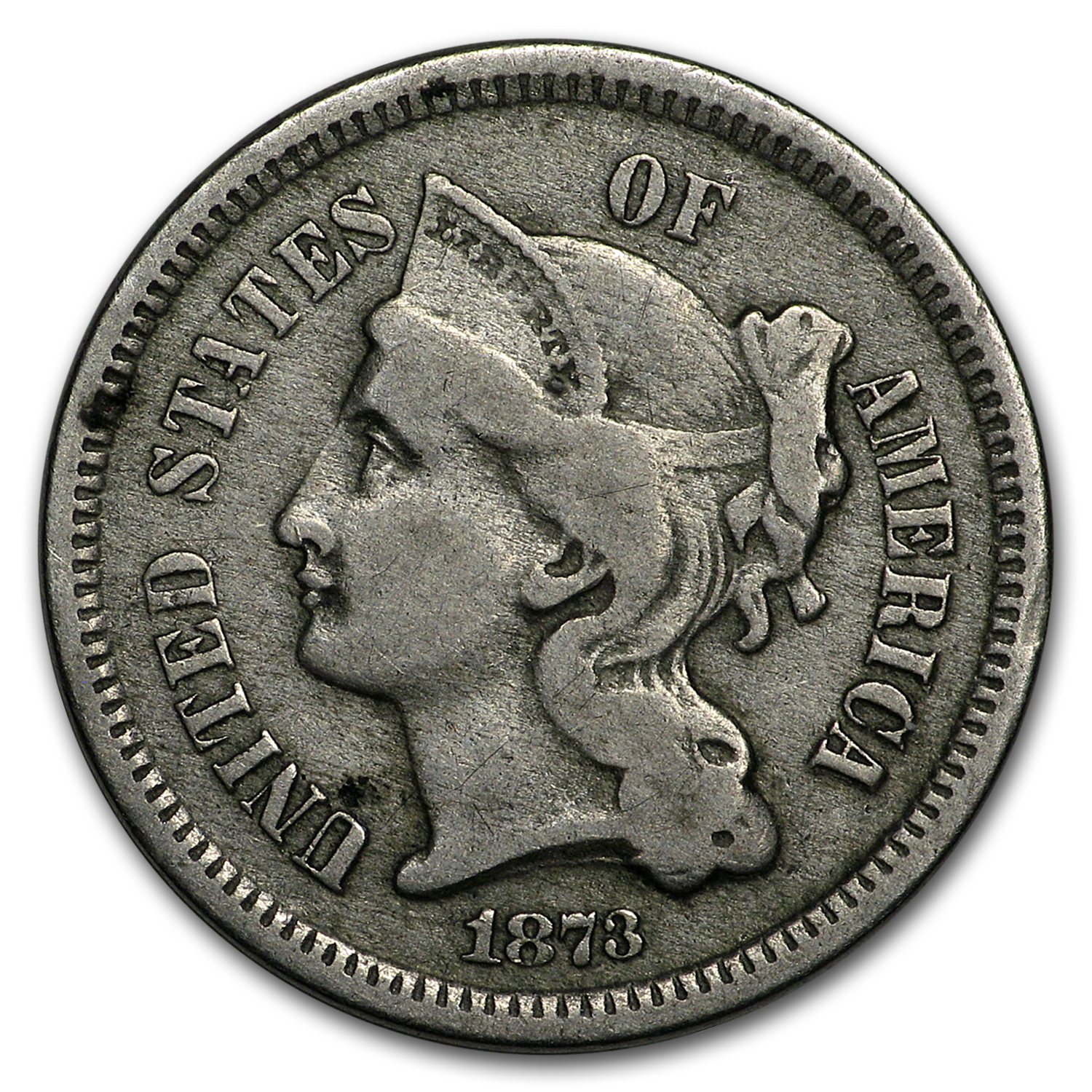Buy 1873 3 Cent Nickel Closed 3 VF